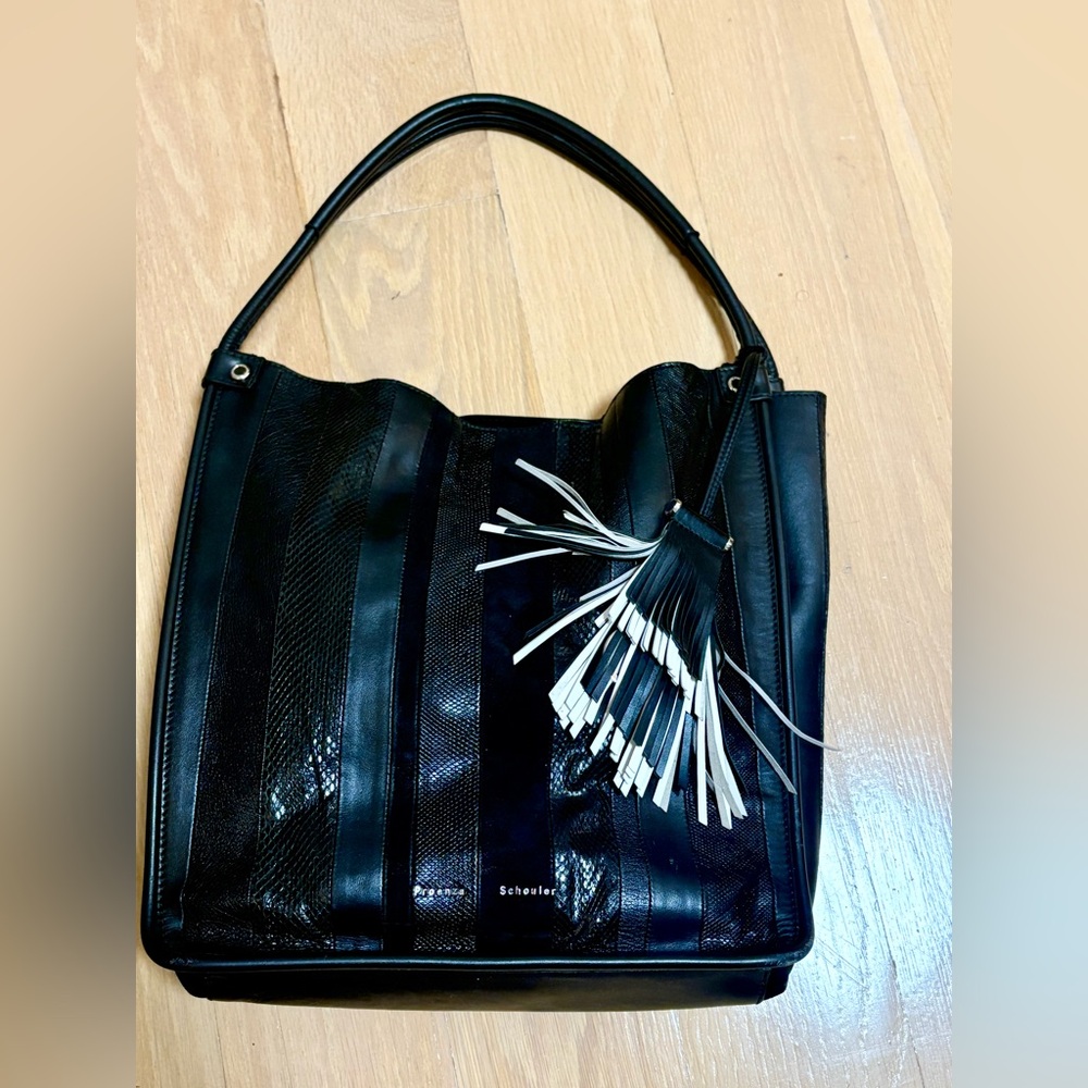 Proenza Schouler Black and Cream Shoulder Bag